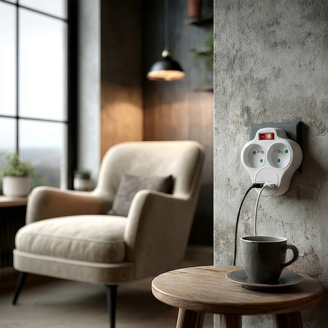 Gniazdko prądowe Maclean, rozgałęźnik z 2 gniazdami i USB A/C 2.4A, typu E, 2x16A, MCE336 E