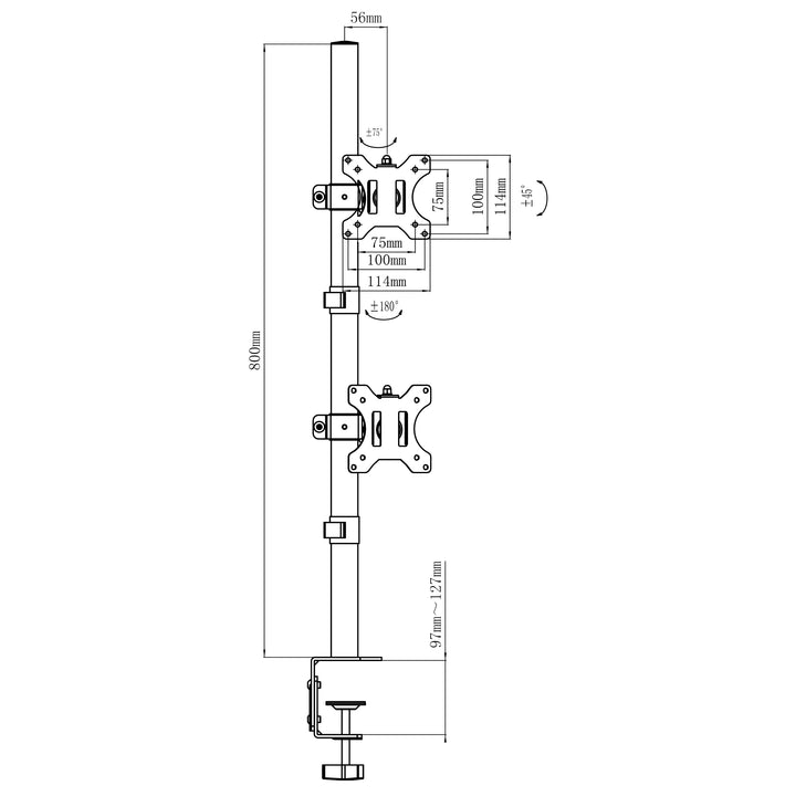 Uchwyt do monitora Maclean, max VESA 100x100, 13-27", 9kg, MC-966