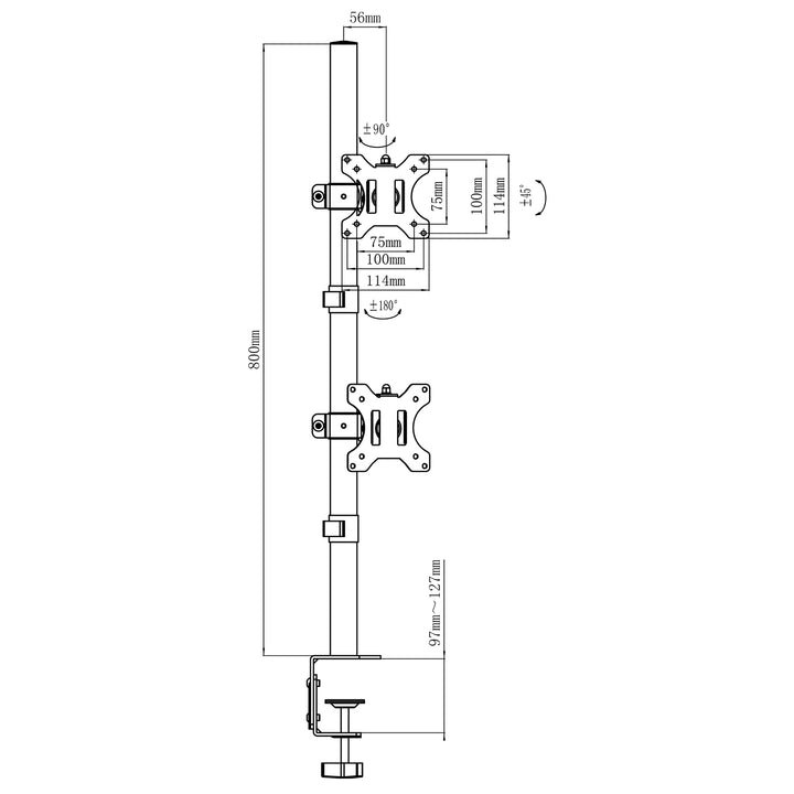 Uchwyt do monitora Maclean, max VESA 100x100, 13-27", 9kg, MC-966