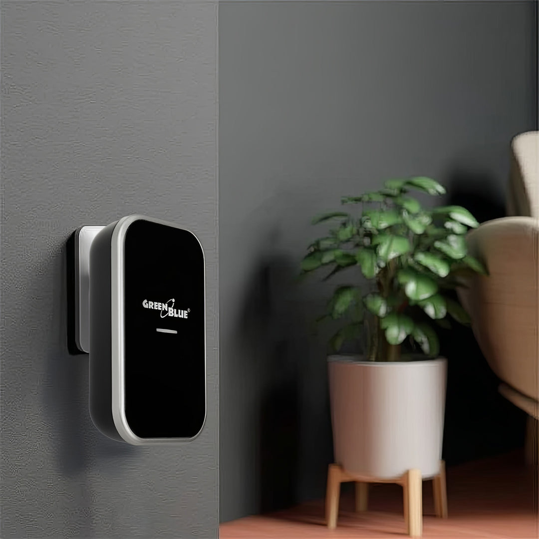 Dzwonek bezprzewodowy bezbateryjny kinetyczny GreenBlue, 38 melodii, czarny, zasięg do 200m, IP44, GB157 B