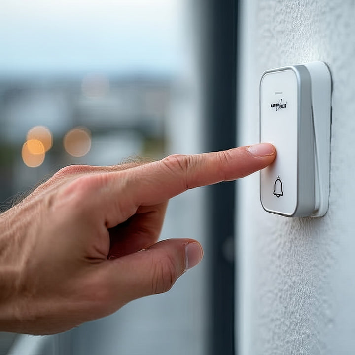 Dzwonek bezprzewodowy bezbateryjny kinetyczny GreenBlue, 38 melodii, biały, zasięg do 200m, IP44, GB157 W