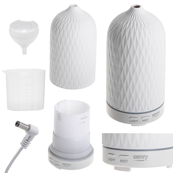Camry CR 7970 Dyfuzor zapachowy, ultrasoniczny, ceramiczny, 100 ml, nastrojowa lampka