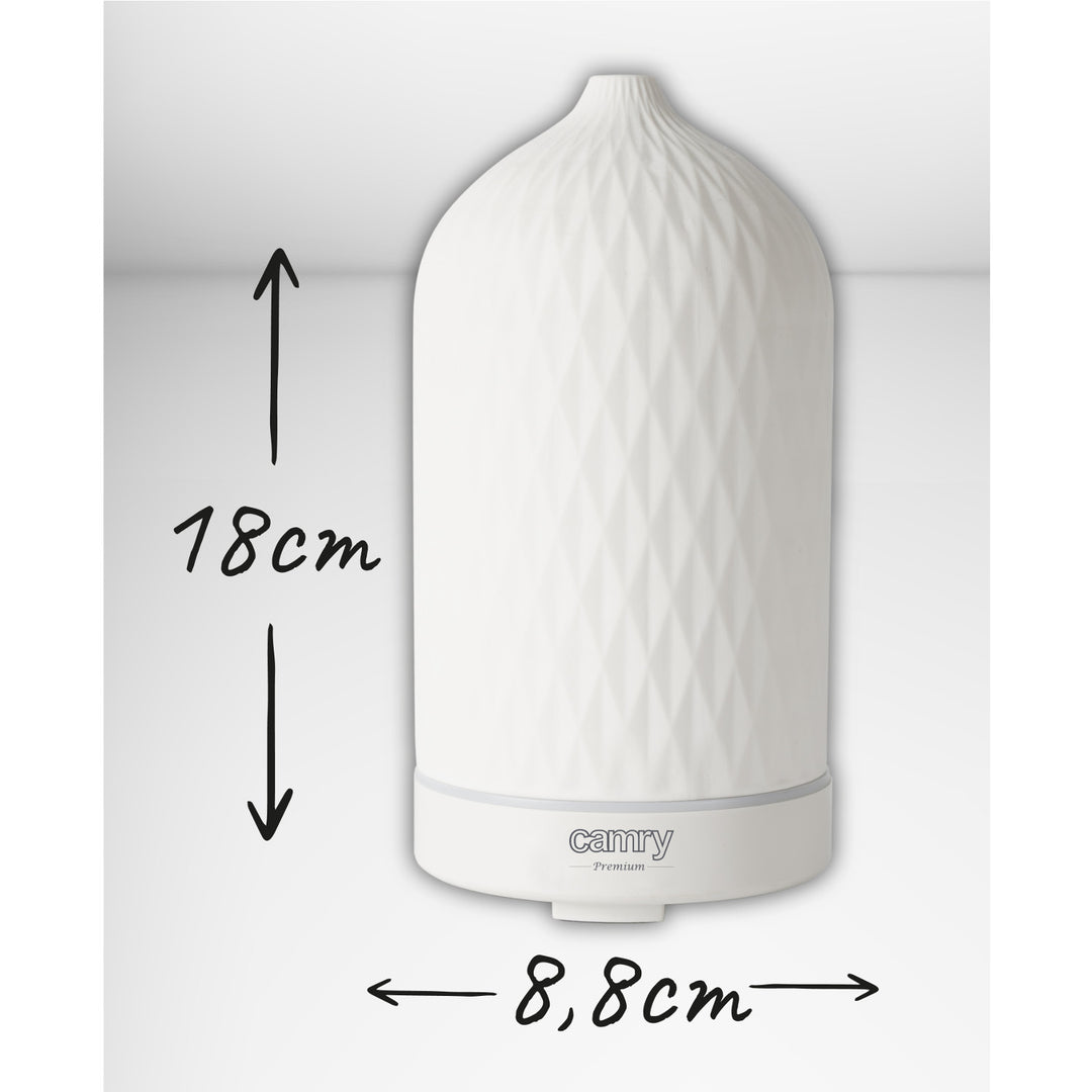 Camry CR 7970 Dyfuzor zapachowy, ultrasoniczny, ceramiczny, 100 ml, nastrojowa lampka