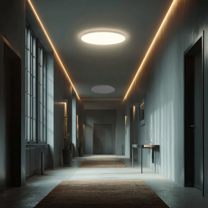 Sufitowa lampa LED z czujnikiem Maclean, czujnik mikrofalowy 5.8GHz,4000K, 12W, 950lm, IP44, MCE347