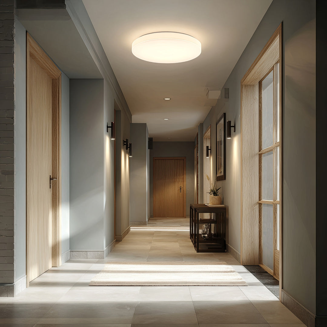 Sufitowa lampa LED z czujnikiem Maclean, czujnik mikrofalowy 5.8GHz,4000K, 12W, 950lm, IP44, MCE347