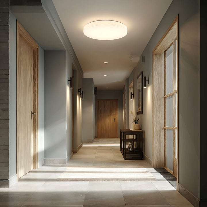 Sufitowa lampa LED z czujnikiem Maclean, czujnik mikrofalowy 5.8GHz,4000K, 12W, 950lm, IP44, MCE347