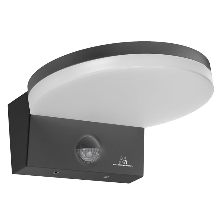 Lampa LED z czujnikiem ruchu Maclean, czujnik ruchu PIR, kolor szary, 15W, IP65, 1560lm, barwa neutralna biała (4000K) MCE344 GR