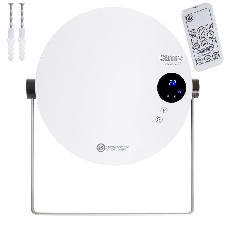 Grzejnik łazienkowy Camry, moc 2000W, 2 poziomy grzania, wyświetlacz LCD, pilot, CR 7747
