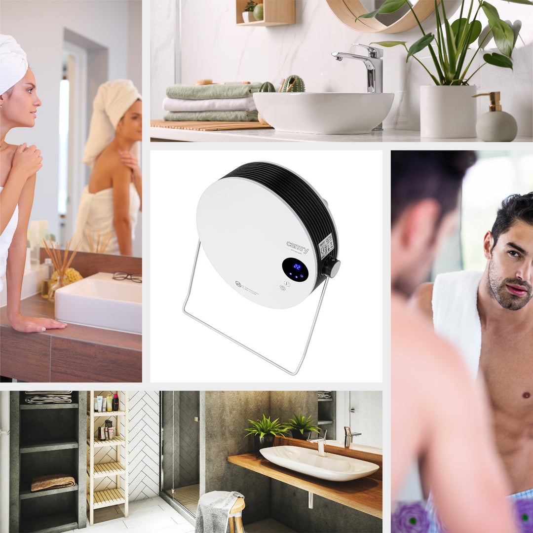 Grzejnik łazienkowy Camry, moc 2000W, 2 poziomy grzania, wyświetlacz LCD, pilot, CR 7747