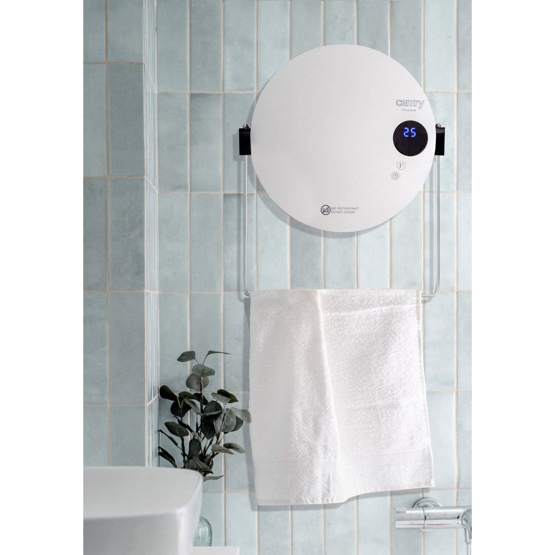 Grzejnik łazienkowy Camry, moc 2000W, 2 poziomy grzania, wyświetlacz LCD, pilot, CR 7747