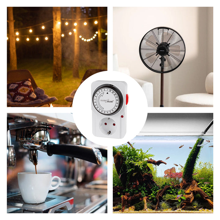 Włącznik czasowy - timer mechaniczny GreenBlue, 48 programów, max. obciążenie 16A, IP20, GB360 F