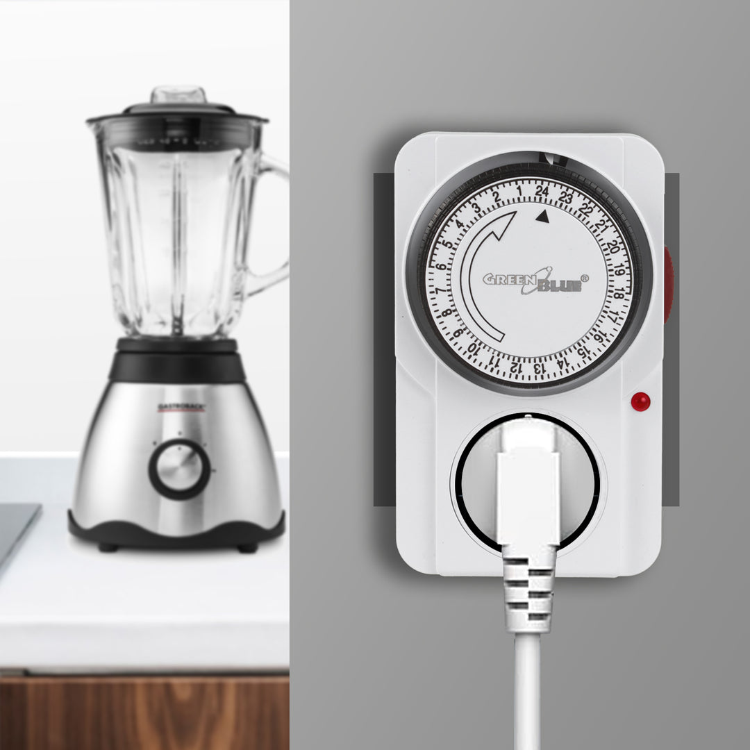 Włącznik czasowy - timer mechaniczny GreenBlue, 48 programów, max. obciążenie 16A, IP20, GB360 F