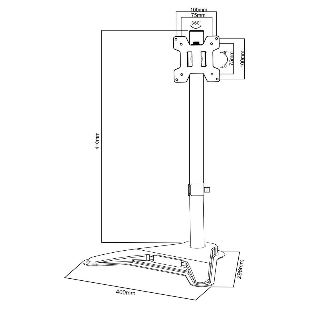 Uchwyt do monitora Maclean, max VESA 100x100, 13-27", 8kg, MC-987