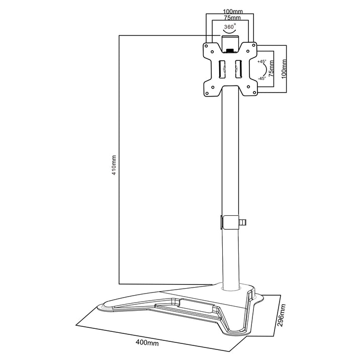 Uchwyt do monitora Maclean, max VESA 100x100, 13-27", 8kg, MC-987