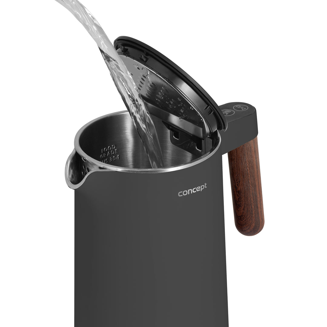 Czajnik ze stali nierdzewnej Concept Norwood RK3305 Regulacja temperatury Utrzymywanie ciepła 1,5L 1850-2200W Ciemnoszary