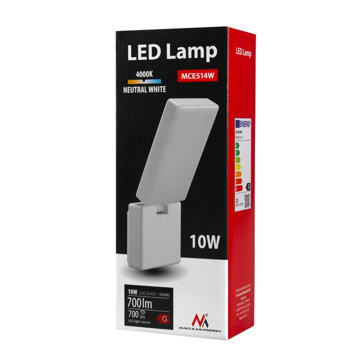 Lampa LED Maclean MCE514 W 10W 700lm IP65 barwa neutralna biała 4000K