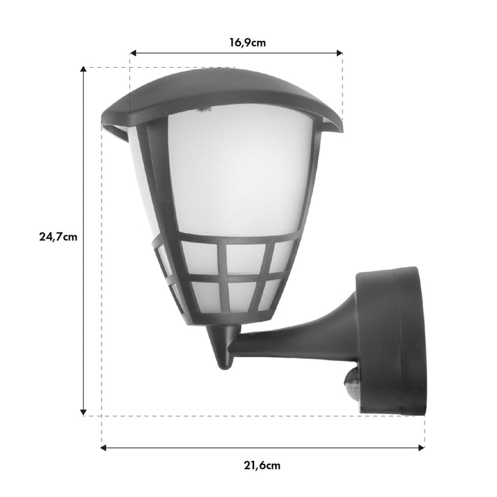 Kinkiet z czujnikiem Maclean MCE518 GR 1xE27 szary IP65 max 60W