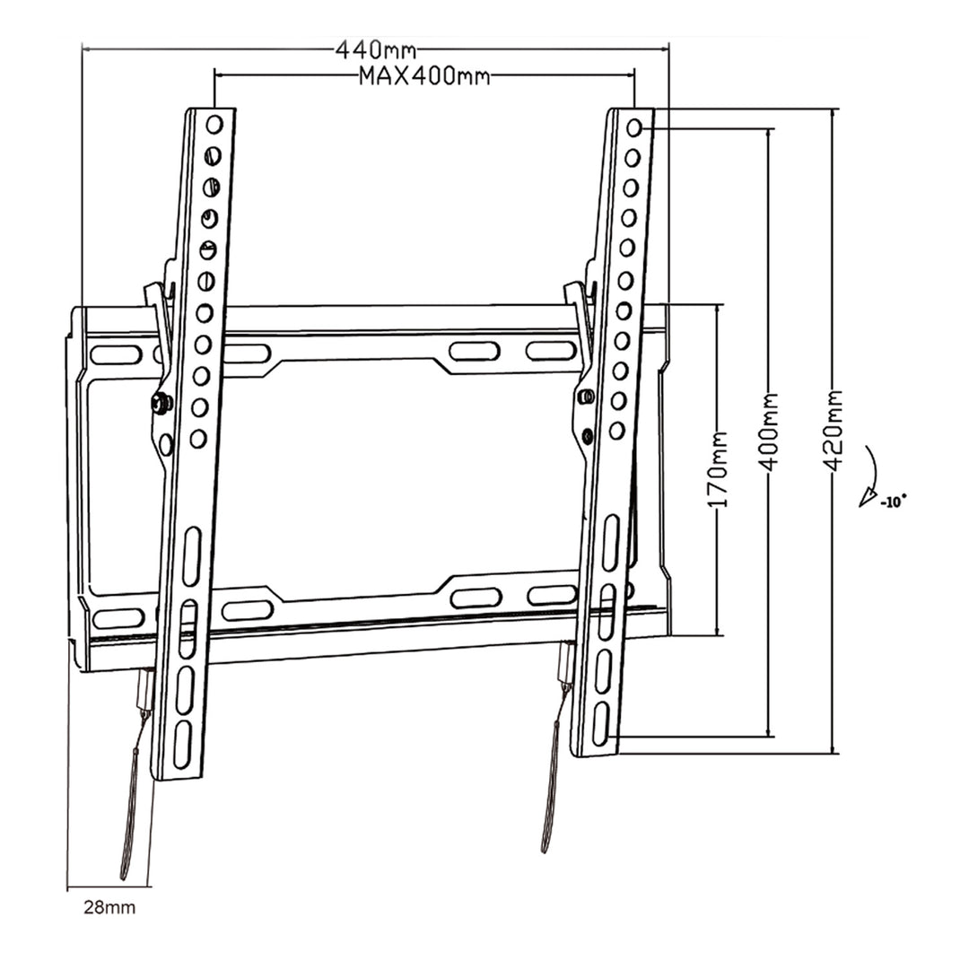 Uchwyt do TV Maclean, max VESA 400x400, 32-70", 45kg, reg. odchylenia +0°~-10°, MC-412