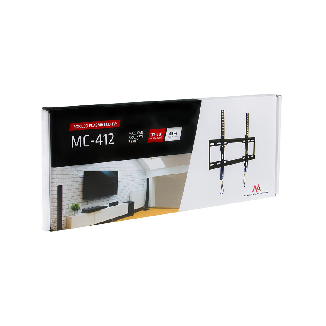 Uchwyt do TV Maclean, max VESA 400x400, 32-70", 45kg, reg. odchylenia +0°~-10°, MC-412