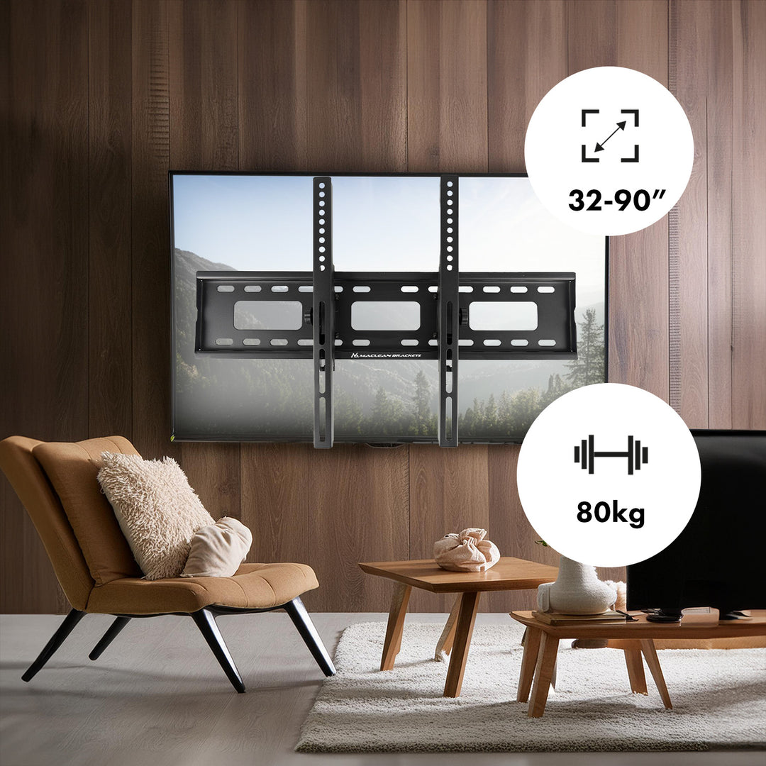 Uchwyt do TV Maclean, max VESA 600x400, 32-90", 80kg, reg. odchylenia +15°~-15°, MC-421