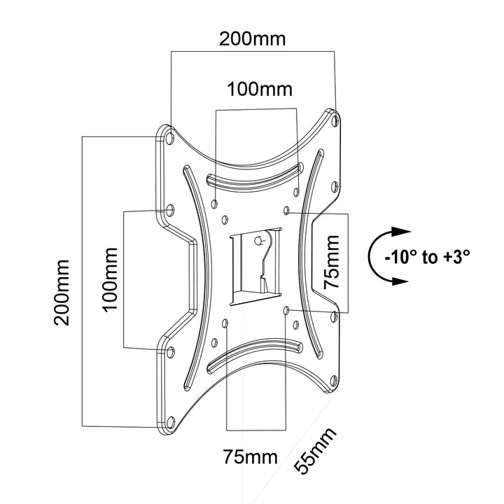 Uchwyt do telewizora lub monitora Maclean, max. VESA 200x200, 23-43", 30kg, czarny, MC-414