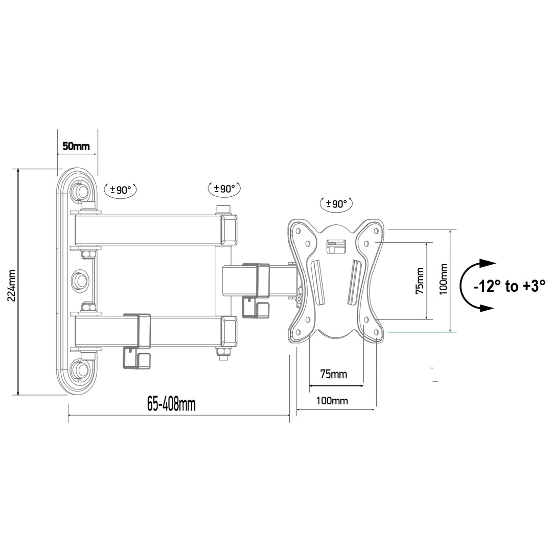 Uchwyt do telewizora lub monitora Maclean, max. VESA 100x100, 13-32", 30kg, czarny, MC-417