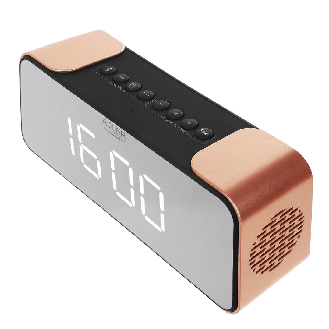 Radiobudzik bezprzewodowy Adler AD 1190 Copper z wyświetlaczem LED i funkcją Bluetooth