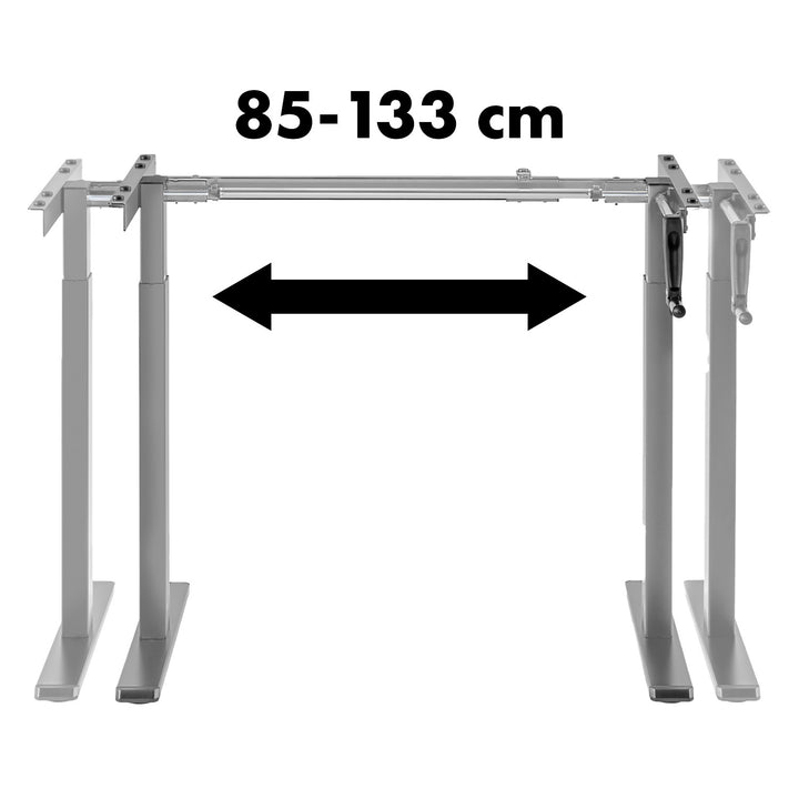 Biurko Maclean, ręczna regulacja wysokości, bez blatu, do pracy stojąco siedzącej, max 60 kg, max wys 120cm, MC-790NG