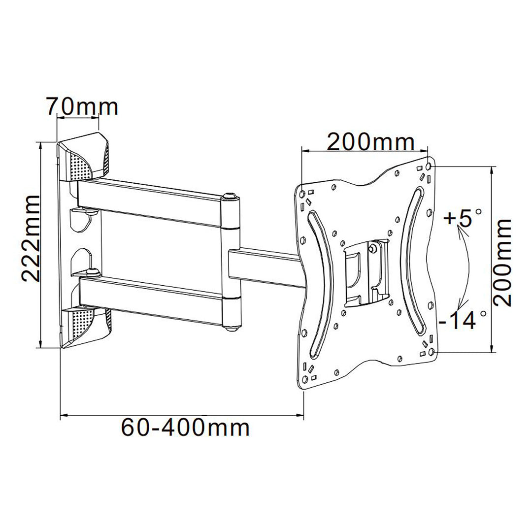 Uniwersalny uchwyt TV  Cabletech 13"-42" regulacja w pionie i w poziomie UCH0214