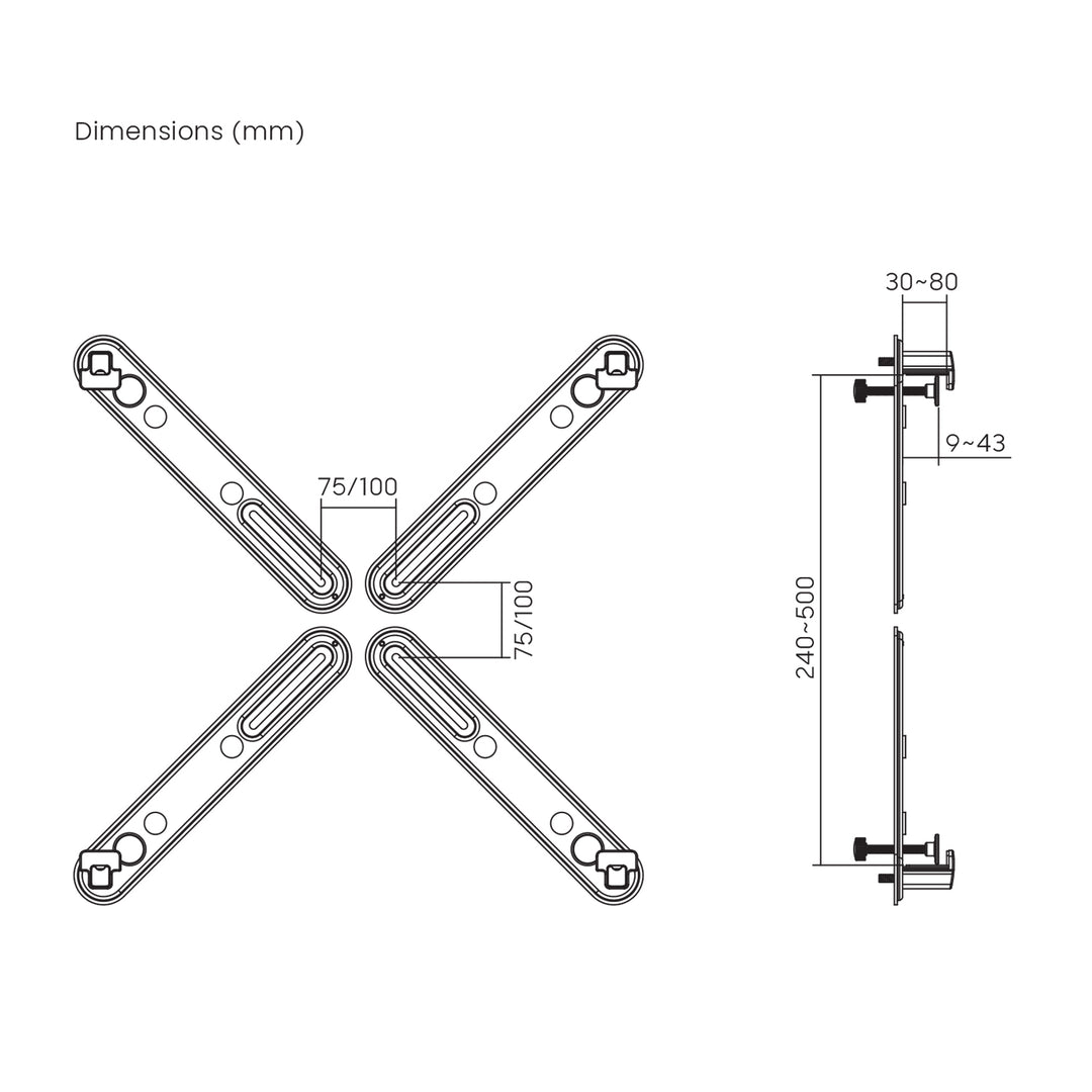 Adapter do ekranów bez otworów w standardzie VESA Maclean, czarny, 17"-32", 10kg max, MC-990