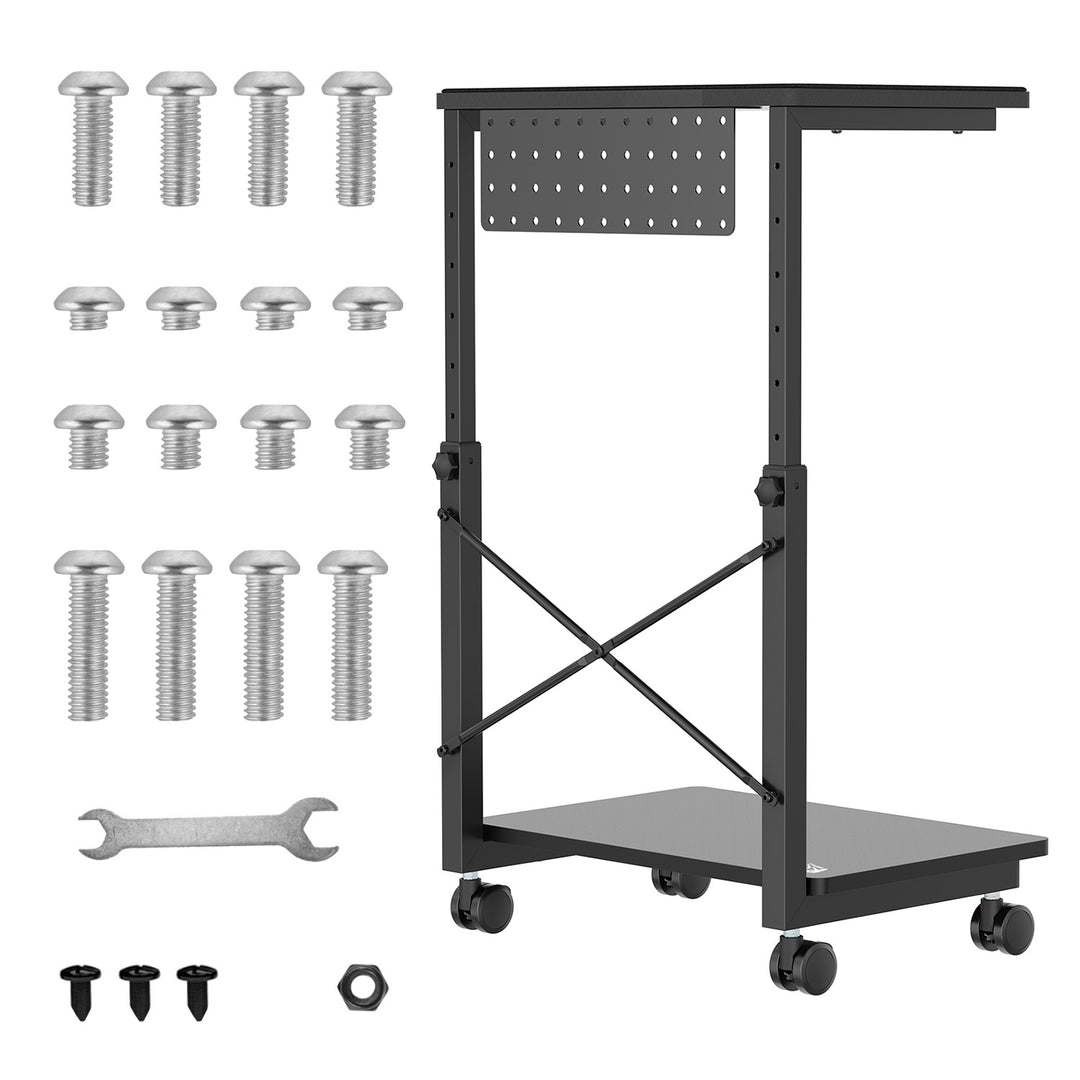 Podstawka wózek na kółkach pod komputer CPU z półką NanoRS, 80kg max, regulowana wysokość 550~850mm, RS430