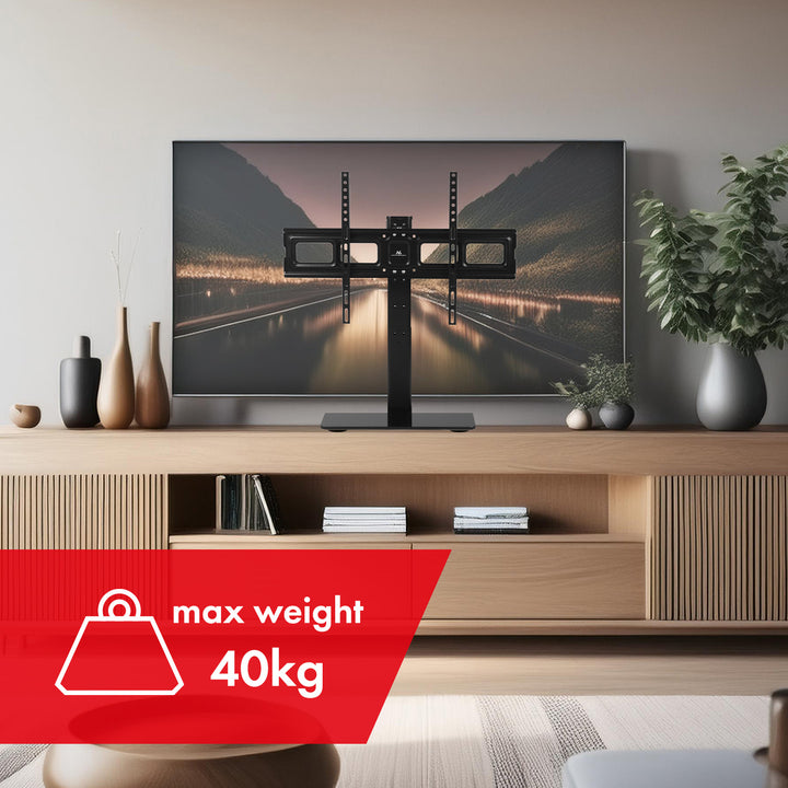 Uniwersalny stojak do TV Maclean na szafkę RTV podstawka max 40kg max VESA 600x400 dla TV 32-75" MC-386