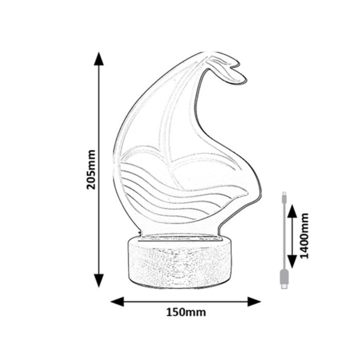 Lampka Rabalux, dekoracyjna, LED, 2W, żaglówka, Akali