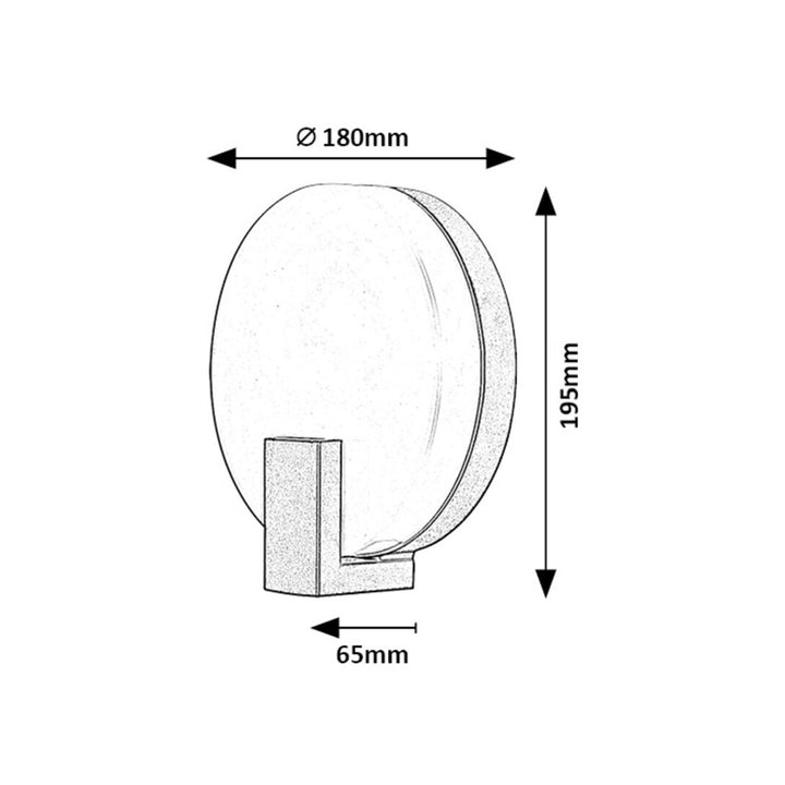 Lampa ścienna Rabalux, zewnętrzna, okrągła, IP44, 10W, czarna, Cyprus