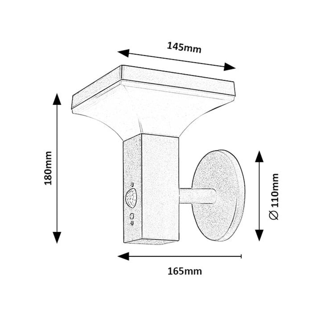 Lampa Rabalux, ścienna, zewnętrzna, solarna, IP44, LED 4W, Geleen