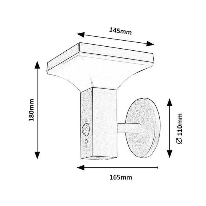 Lampa Rabalux, ścienna, zewnętrzna, solarna, IP44, LED 4W, Geleen