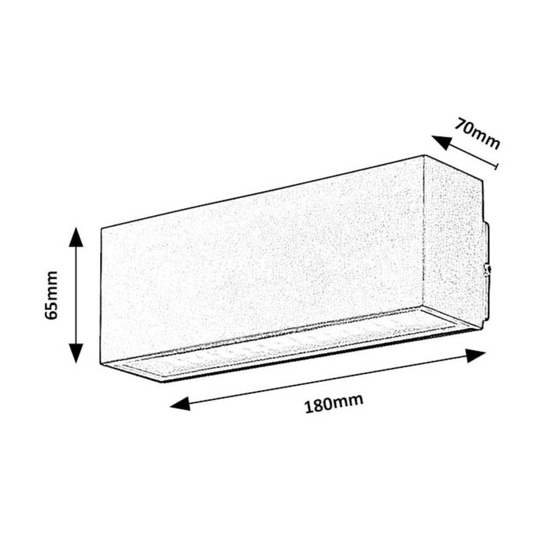 Lampa Rabalux, ścienna, zewnętrzna, LED, 10W, IP54, Mataro