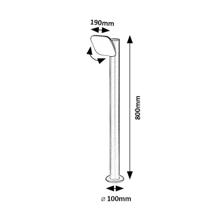 Lampa Rabalux, stojąca, zewnętrzna, LED 12W, IP44, 80 cm, czarna, Odiel