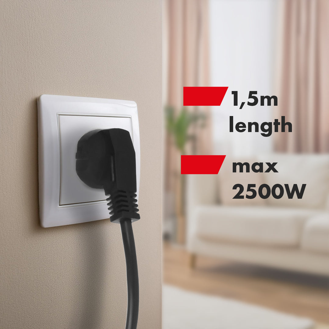 Listwa zasilająca Maclean, przedłużacz 4 gniazda + USB A / C, z włącznikami, 250VAC/10A, 1.5m, czarna, MCE508 B