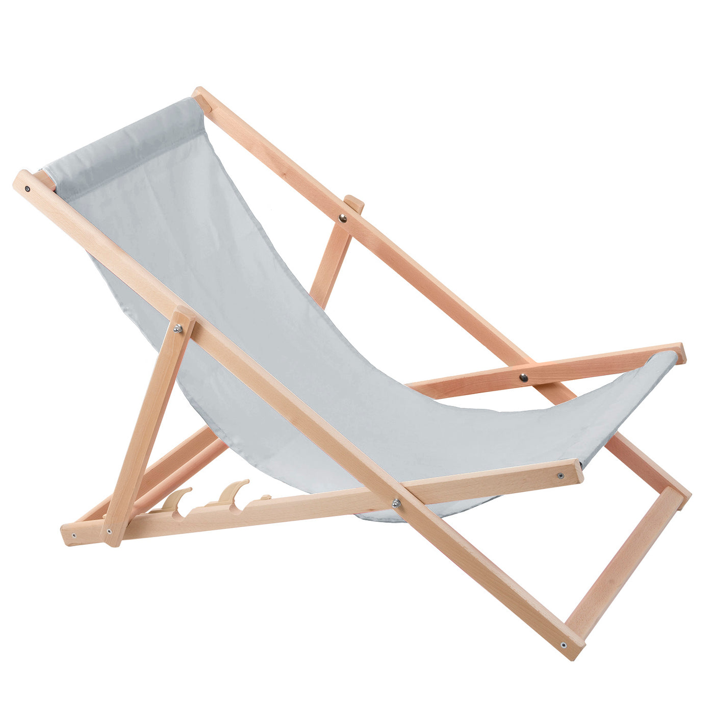 2 komfortowe leżaki z drewna, kolor jasny popiel, idealne na plażę, balkon, taras