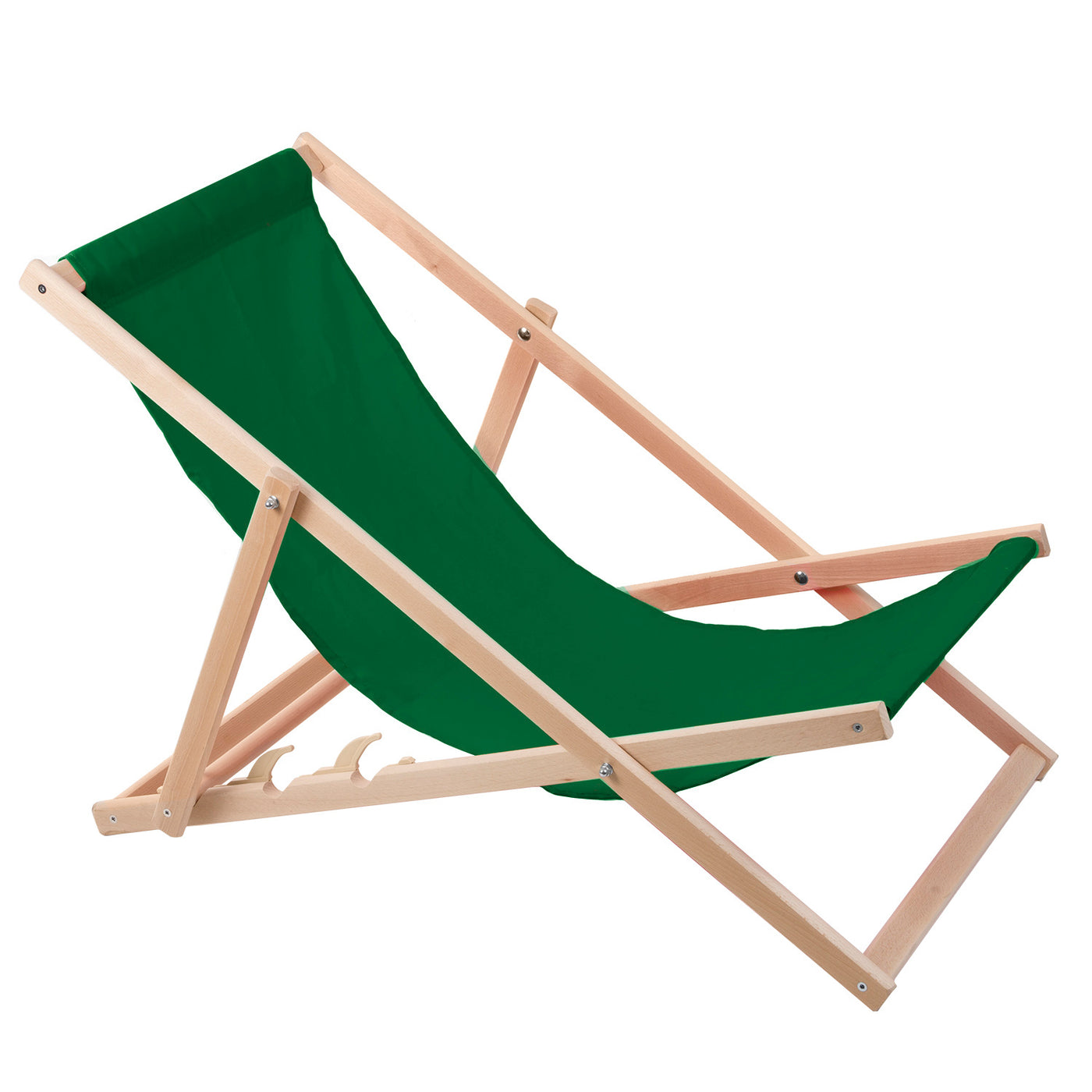2 komfortowe leżaki z drewna, zielone, idealne na plażę, balkon, taras