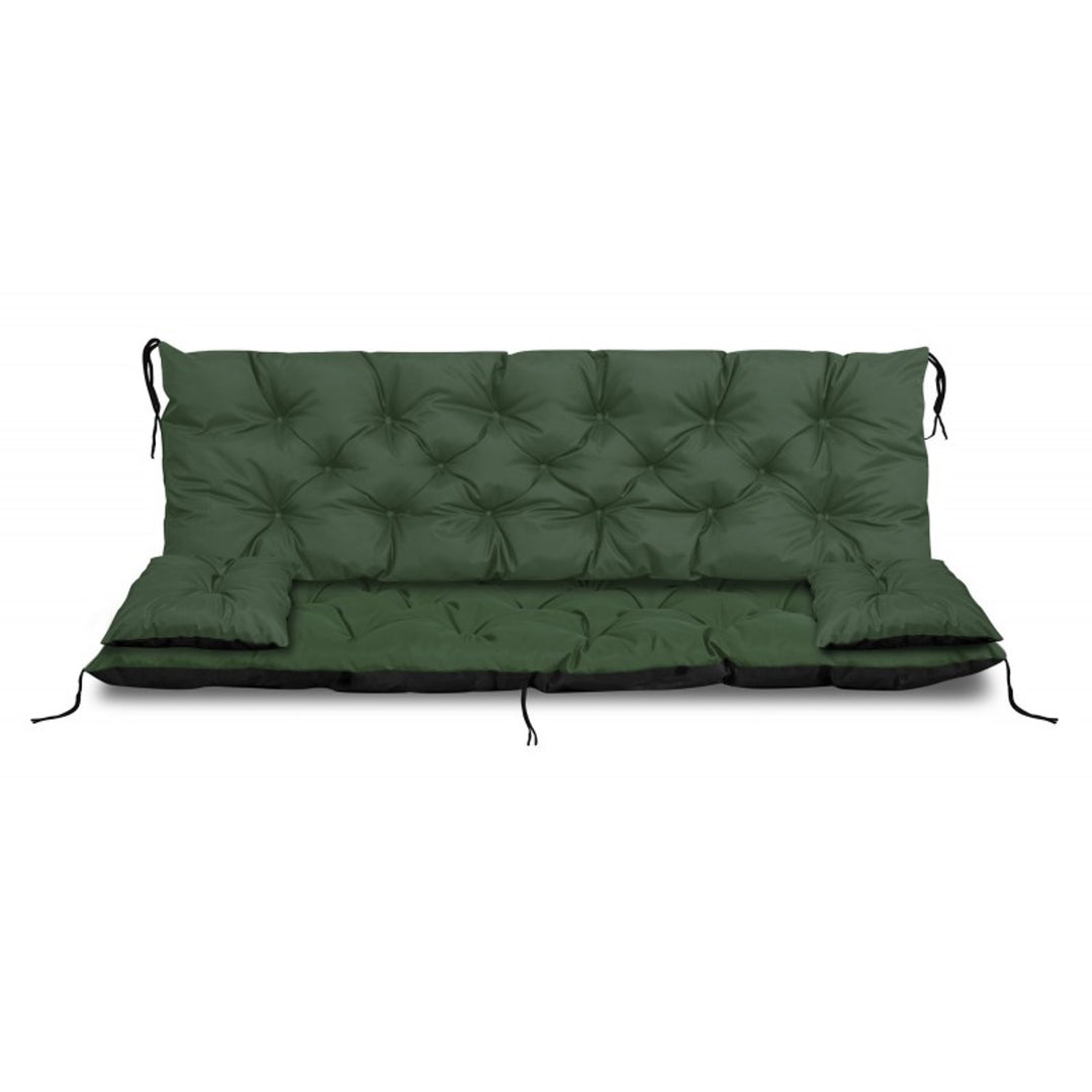 Zestaw ogrodowy zielony 120x60x50cm + 2 poduszki 42 x 42 cm