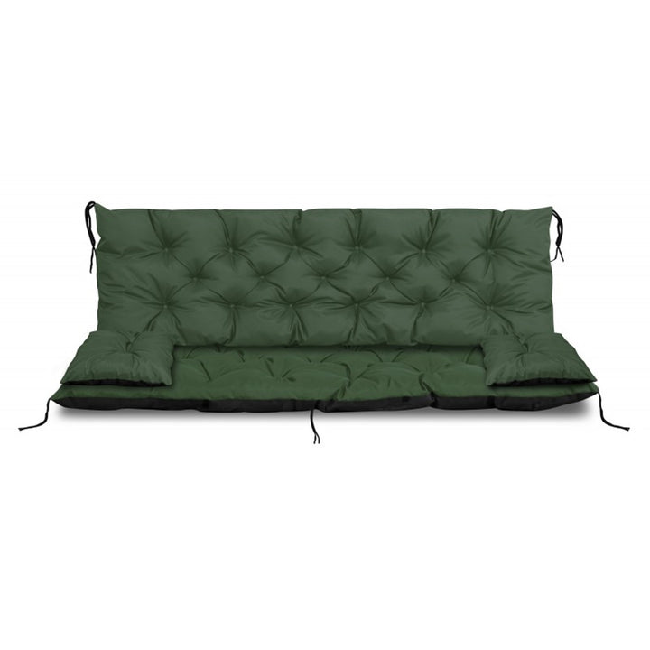 Zestaw ogrodowy zielony 180x60x50cm + 2 poduszki 42 x 42 cm