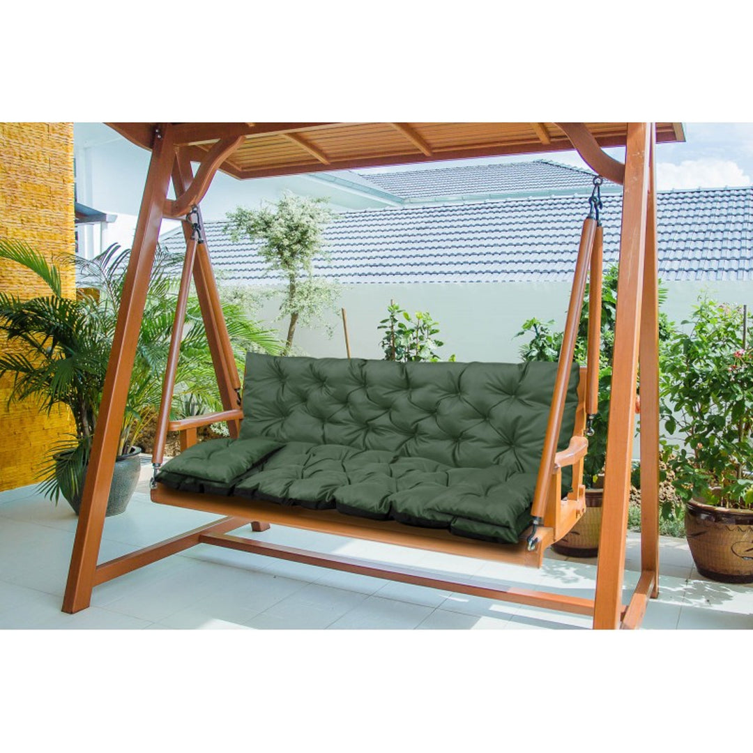 Zestaw ogrodowy zielony 180x60x50cm + 2 poduszki 42 x 42 cm