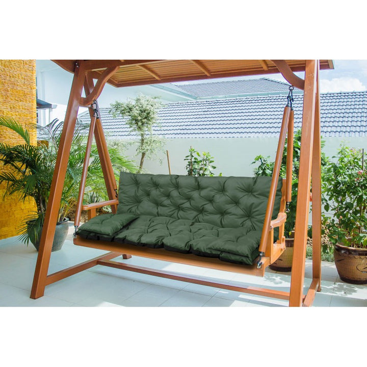 Zestaw ogrodowy zielony 180x60x50cm + 2 poduszki 42 x 42 cm