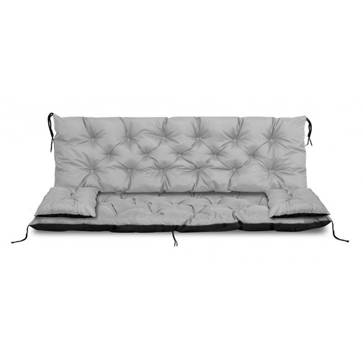 Zestaw ogrodowy jasnoszary 180x60x50cm + 2 poduszki 42 x 42 cm