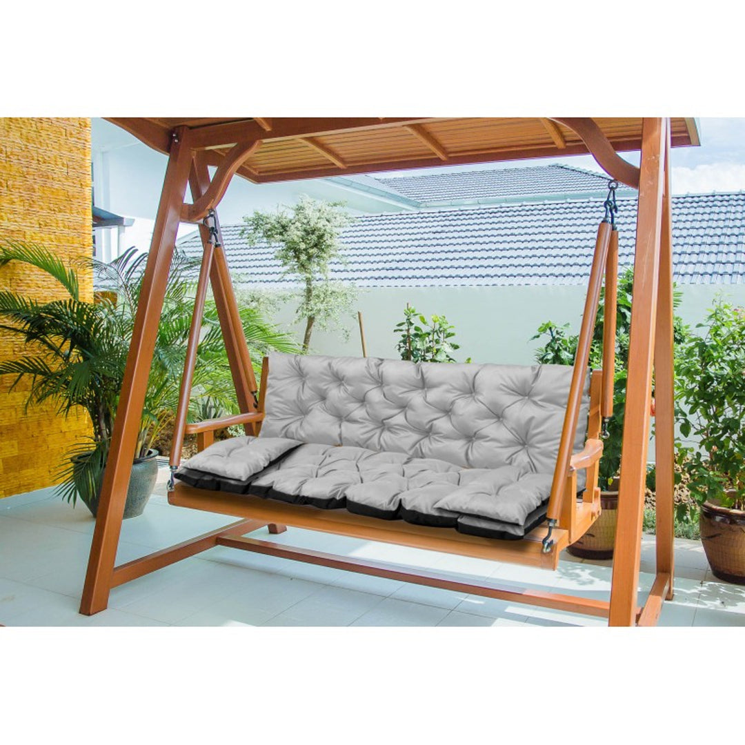 Zestaw ogrodowy jasnoszary 180x60x50cm + 2 poduszki 42 x 42 cm