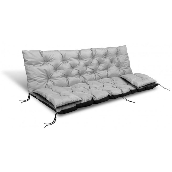 Zestaw ogrodowy jasnoszary 180x60x50cm + 2 poduszki 42 x 42 cm