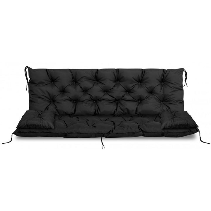 Zestaw ogrodowy czarny 150x60x50cm + 2 poduszki 42 x 42 cm