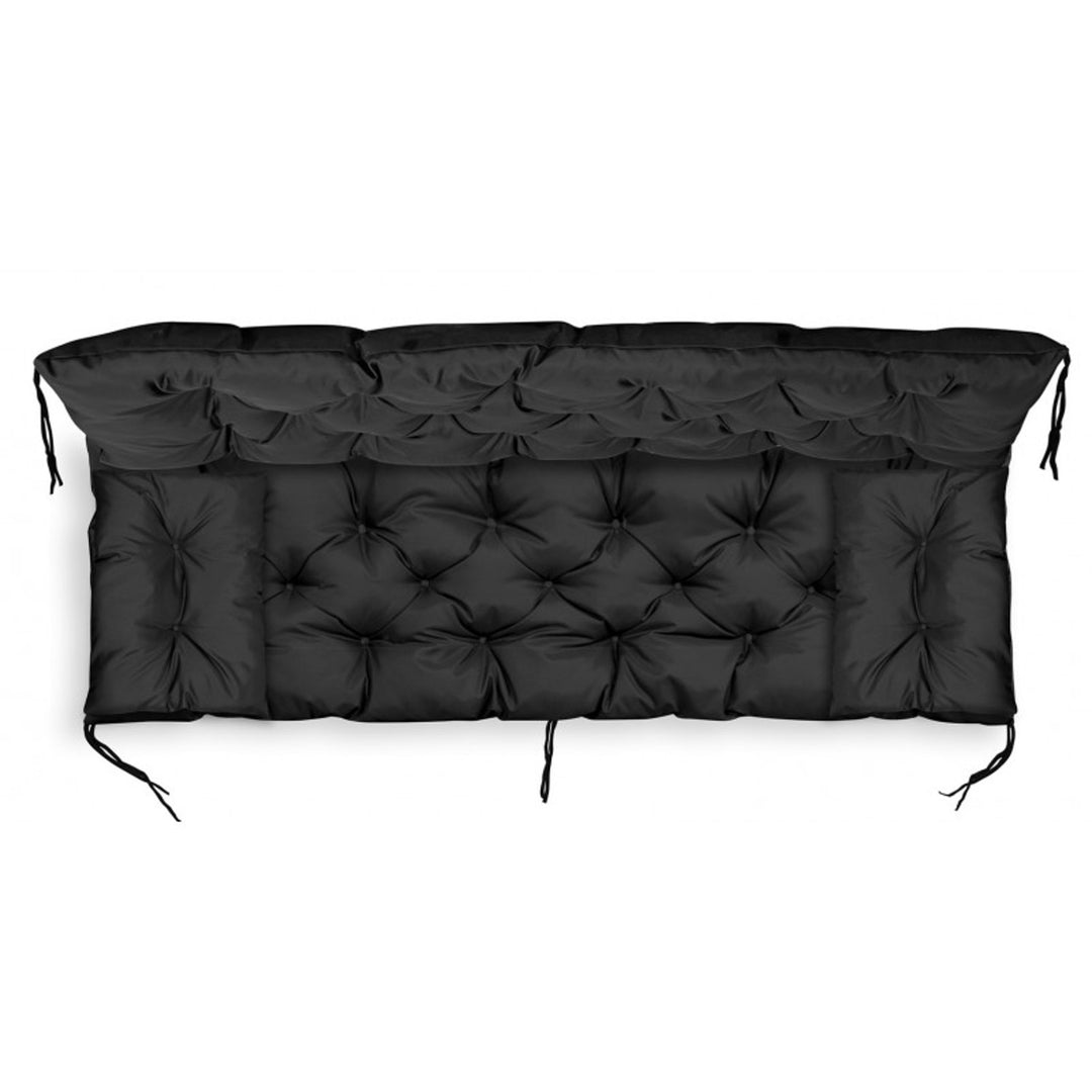 Zestaw ogrodowy czarny 150x60x50cm + 2 poduszki 42 x 42 cm